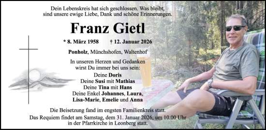 traueranzeigen oz heute